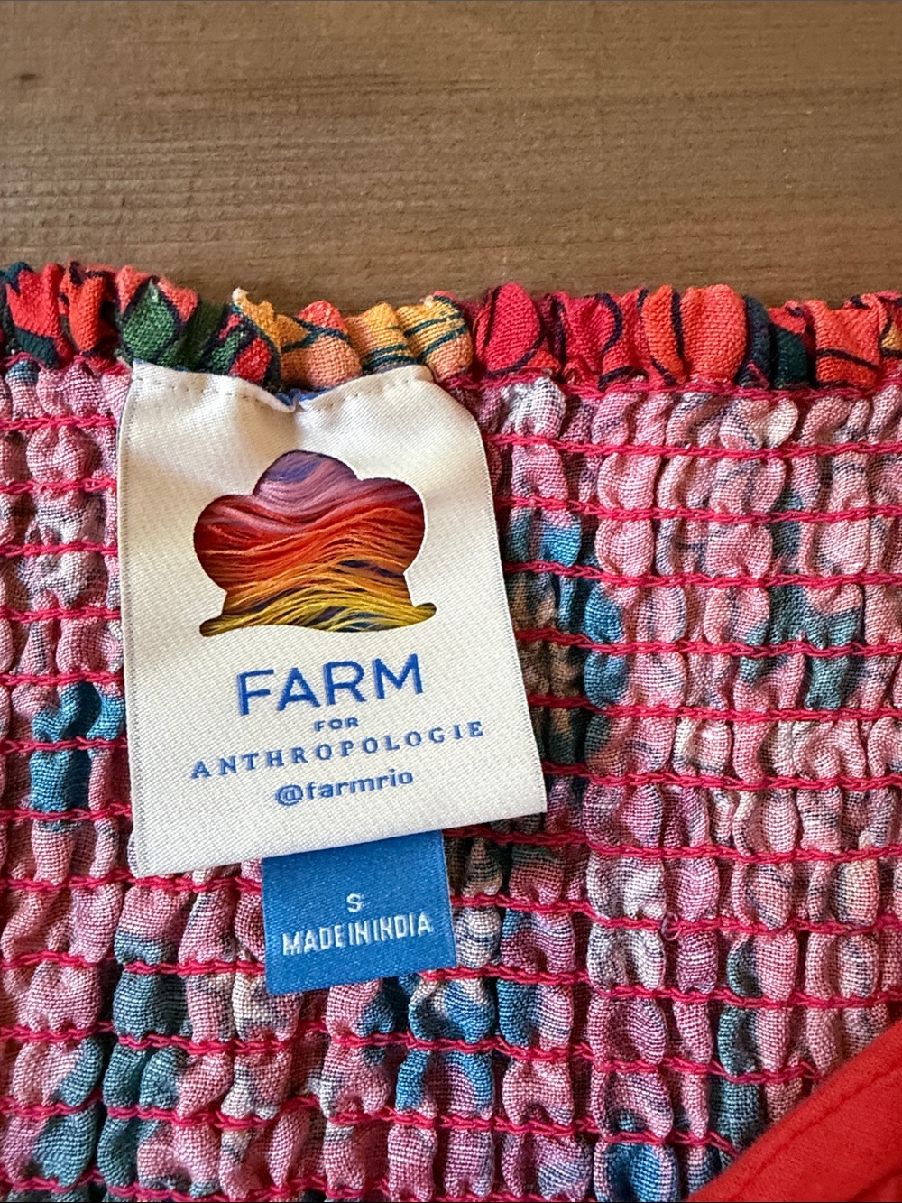 Farm Rio Women’s Floral Orange Strapless Top - Picture 5 of 5